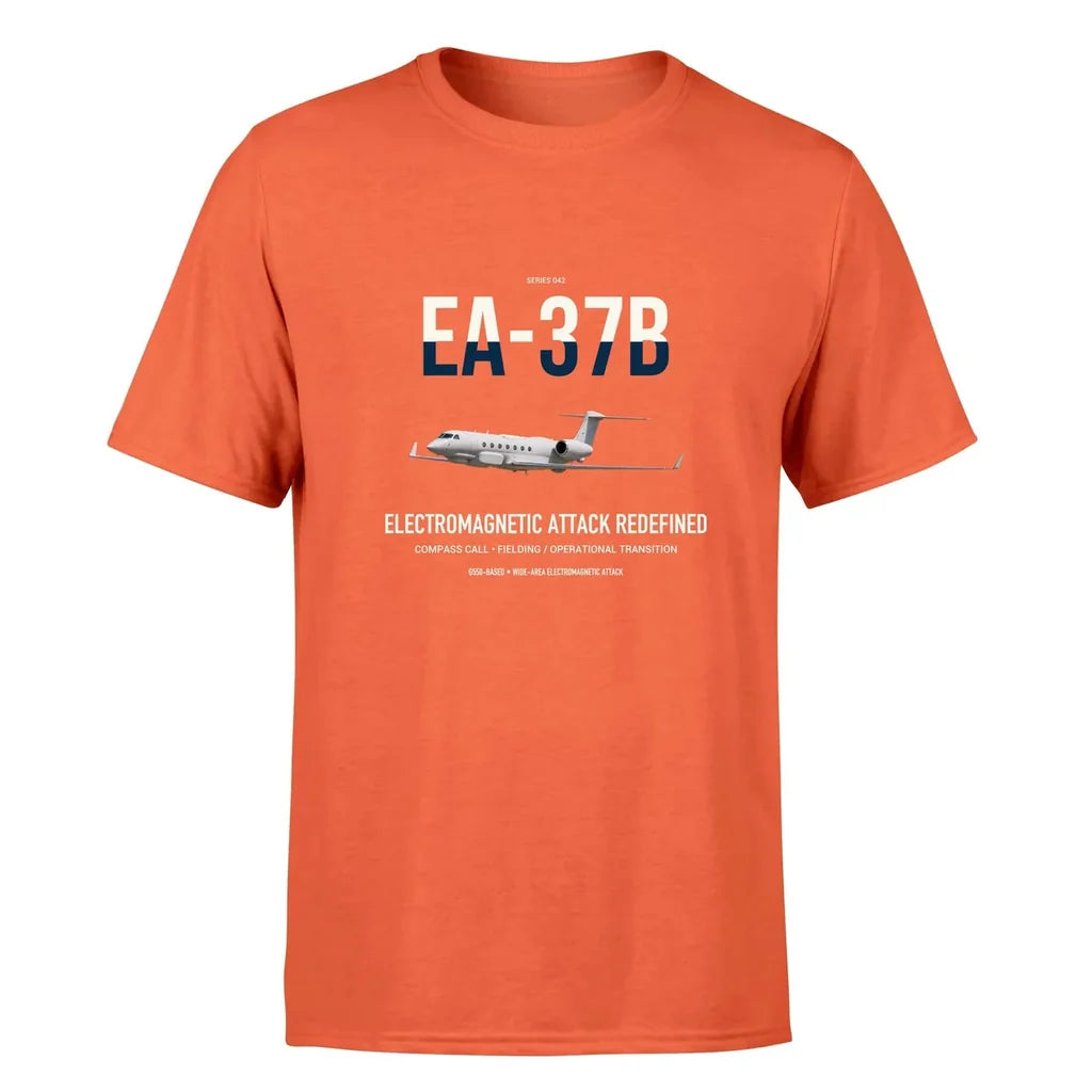 EA-37B Compass Call design on orange double-side t-shirt, single-side print