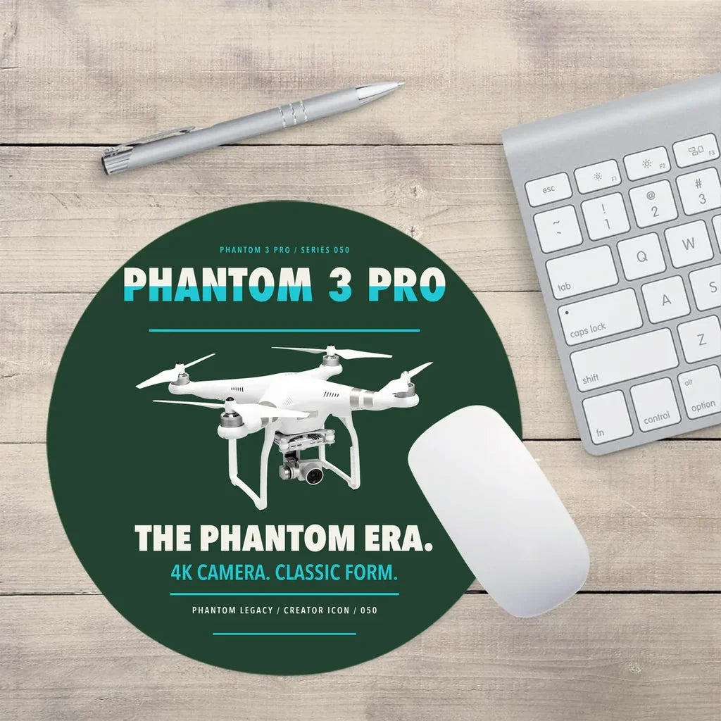 DJI Phantom 3 Professional design on dark green round mouse pad