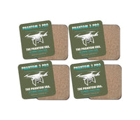 Thumbnail for DJI Phantom 3 Professional design on green army 4 pieces set coaster