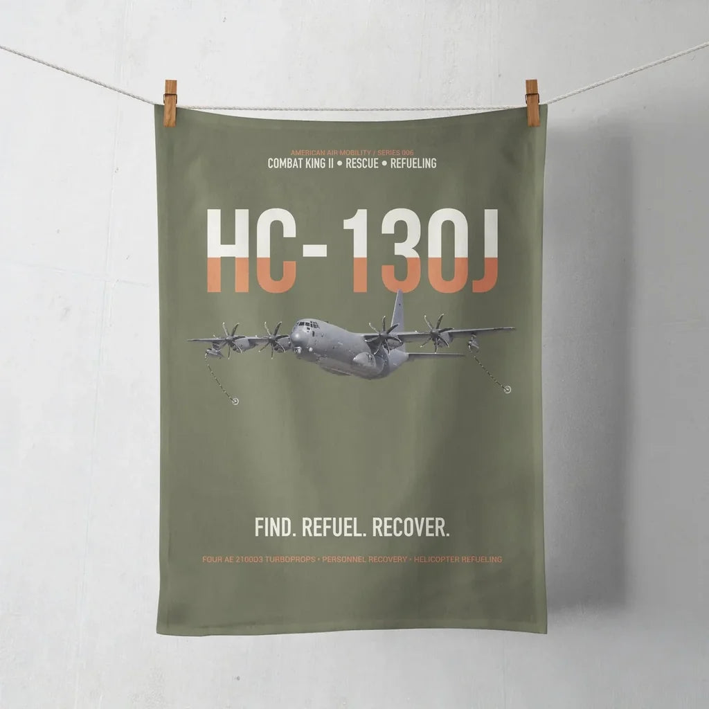 HC-130J COMBAT KING II design on green army towel