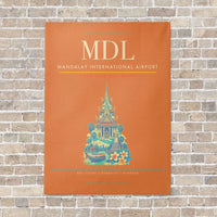 Thumbnail for Mandalay International Airport MDL vertical canvas print - no frame - orange background