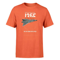 Thumbnail for Saab J 35F Draken design on orange t-shirt, single-side print