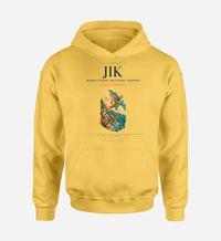 Thumbnail for Ikaria Island National Airport (JIK) design on yellow hoodie single-side print