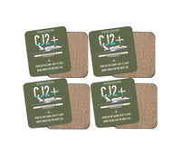 Thumbnail for Cessna Citation CJ2+ design on green army 4 pieces set coaster