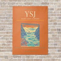 Thumbnail for Saint John Airport YSJ vertical canvas print - no frame - orange background