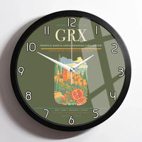 Thumbnail for Federico García Lorca Granada-Jaén Airport (GRX) design on green army framed wall clock