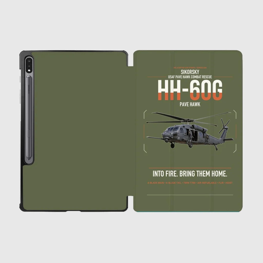 Sikorsky HH-60G Pave Hawk design on green army samsung tablet tablet case