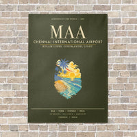 Thumbnail for Chennai International Airport MAA - Canvas Framed - Green Army