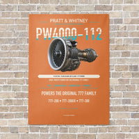 Thumbnail for PW4000-112 vertical canvas print - no frame - orange background