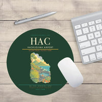 Thumbnail for Hachijojima Airport (HAC) design on dark green round mouse pad