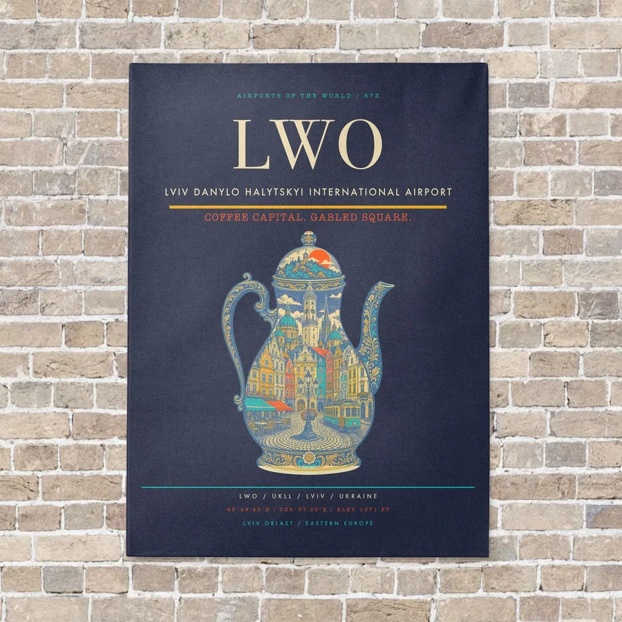 Lviv Danylo Halytskyi International Airport LWO - Canvas No Frame - Navy Blue
