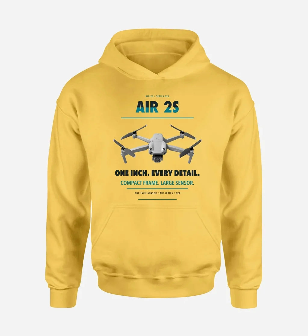 DJI Air 2S design on yellow hoodie single side