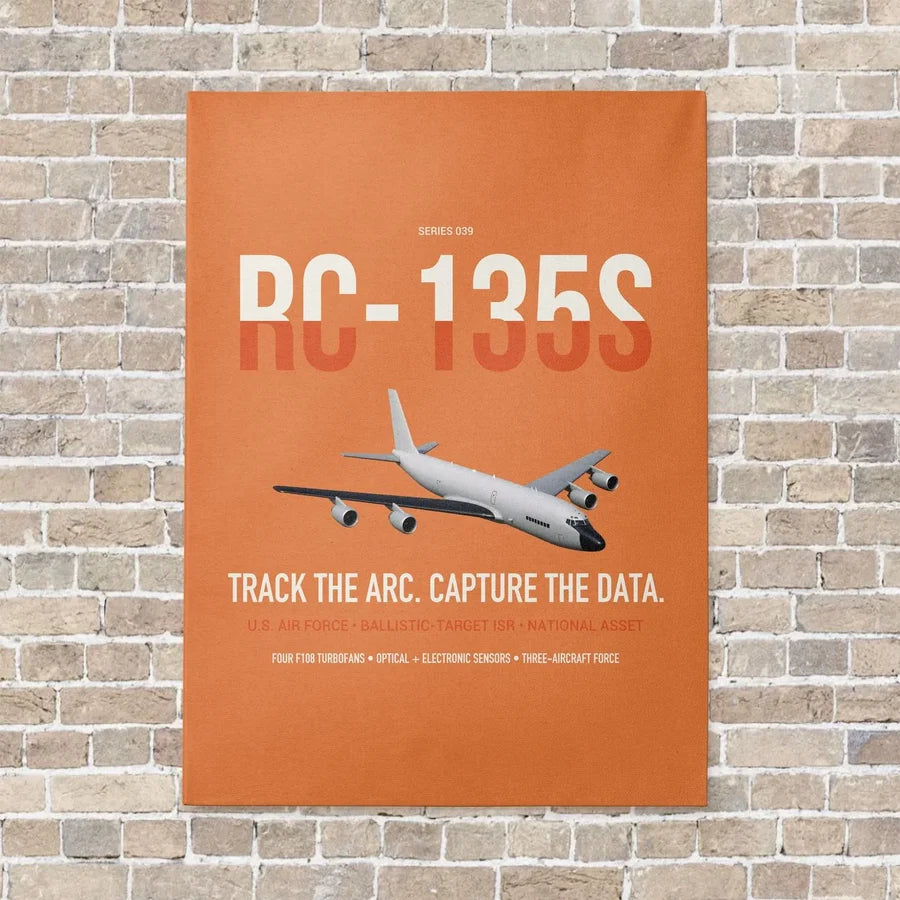 RC-135S Cobra Ball vertical canvas print - no frame - orange background