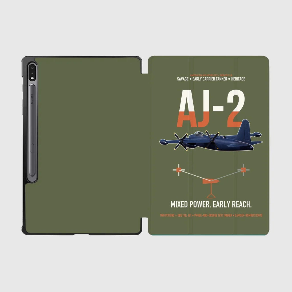 AJ-2 Savage Tanker design on green army samsung tablet tablet case