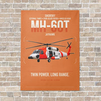 Thumbnail for Sikorsky MH-60T Jayhawk vertical canvas print - no frame - orange background