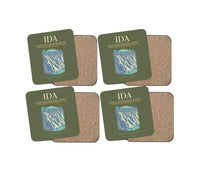 Thumbnail for Idaho Falls Regional Airport (IDA) design on green army 4 pieces set coaster