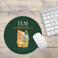 Thumbnail for Madurai Airport (IXM) design on dark green round mouse pad