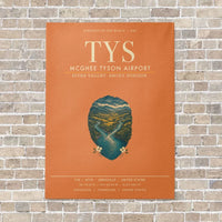 Thumbnail for McGhee Tyson Airport Knoxville TYS vertical canvas print - no frame - orange background