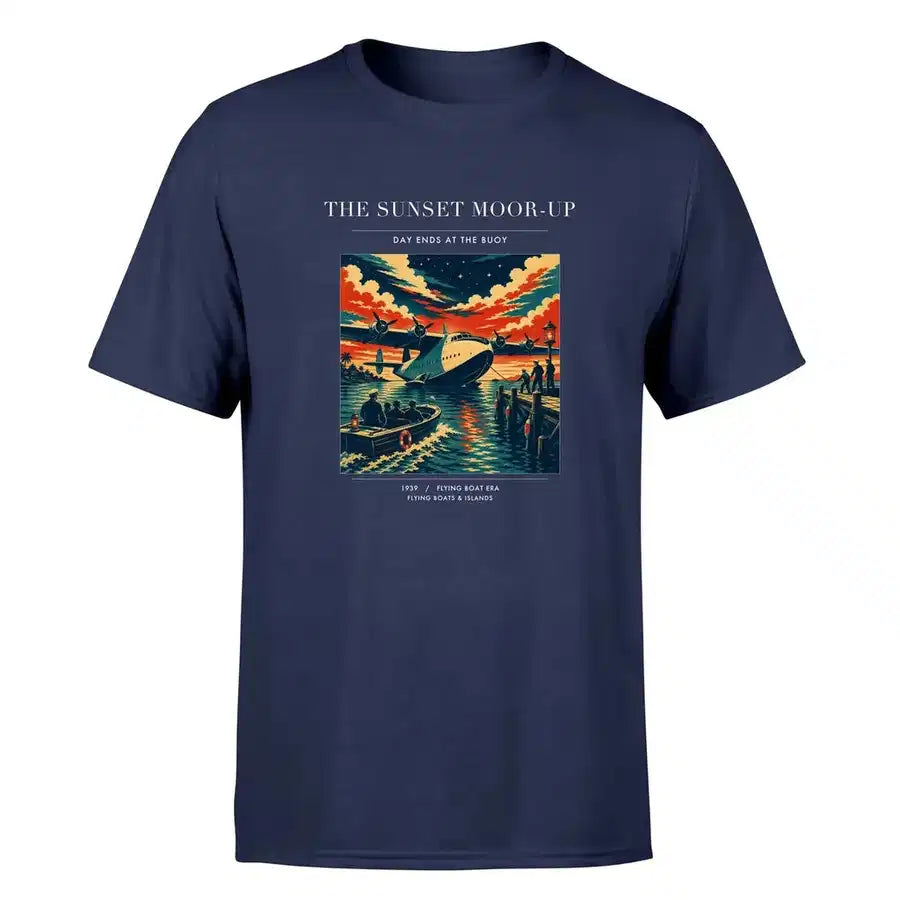 VINTAGE G4277 - The Sunset Moor-Up - Premium T-Shirt design on navyblue premium t shirt