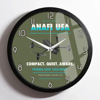 Thumbnail for Parrot ANAFI USA design on green army framed wall clock