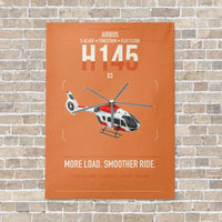 Thumbnail for Airbus H145 D3 vertical canvas print - no frame - orange background