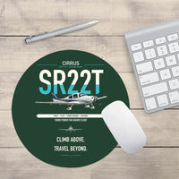 Thumbnail for Cirrus SR22T design on dark green round mouse pad