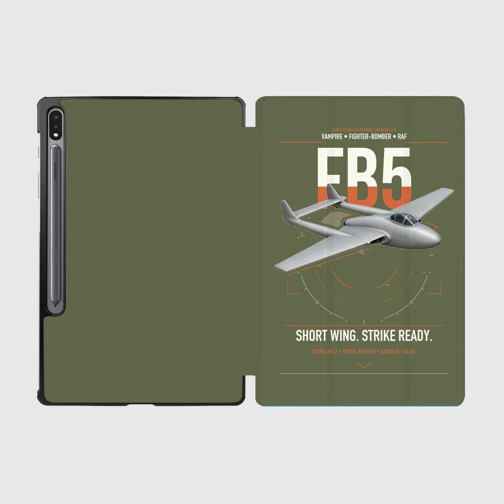 de Havilland Vampire FB5 design on green army samsung tablet tablet case