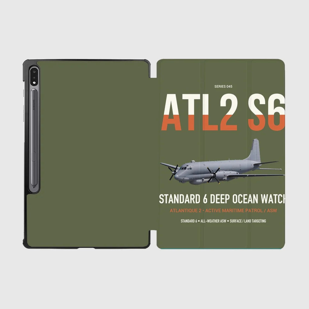 Atlantique 2 Standard 6 design on green army samsung tablet tablet case