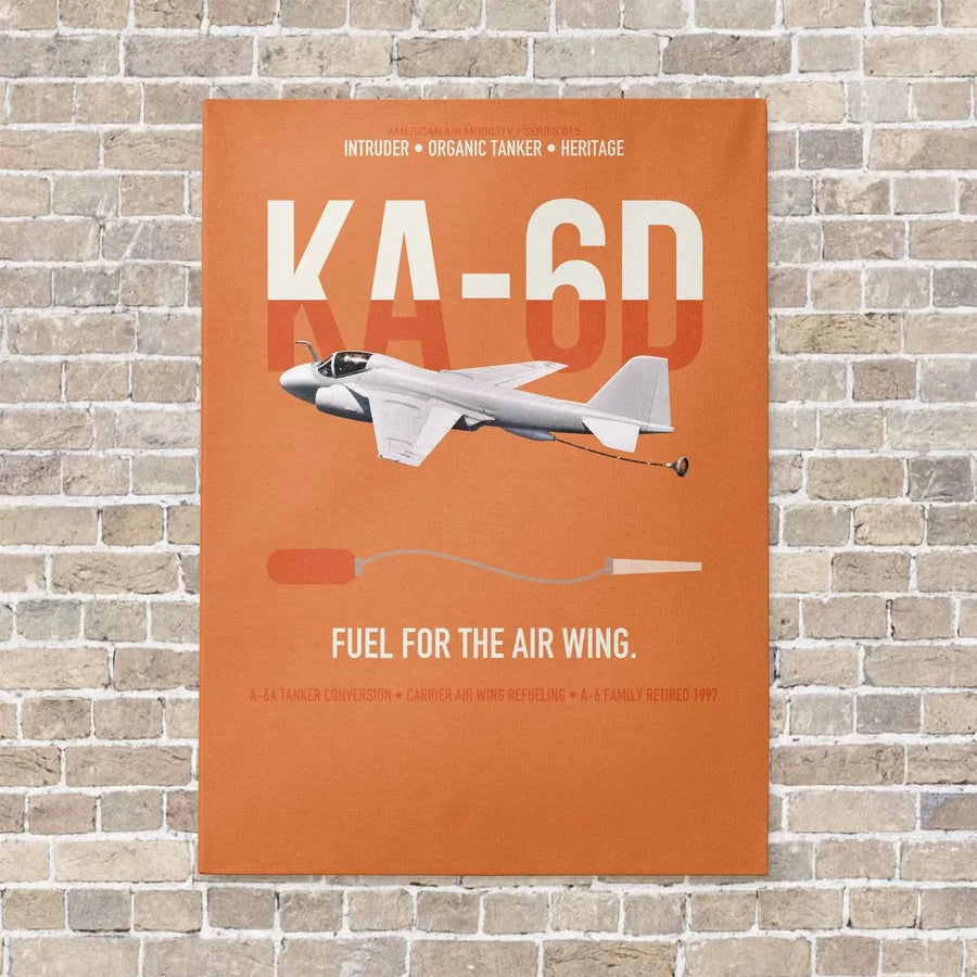 KA-6D Intruder vertical canvas print - no frame - orange background