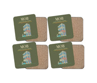 Thumbnail for Mobile Regional Airport (MOB) design on green army 4 pieces set coaster