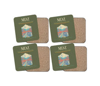 Thumbnail for Governor Francisco Gabrielli International Airport (MDZ) design on green army 4 pieces set coaster