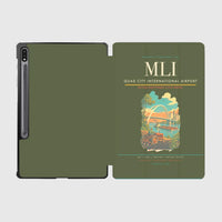 Thumbnail for Quad City International Airport (MLI) design on green army samsung tablet tablet case