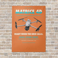 Thumbnail for DJI Matrice 4D vertical canvas print - no frame - orange background