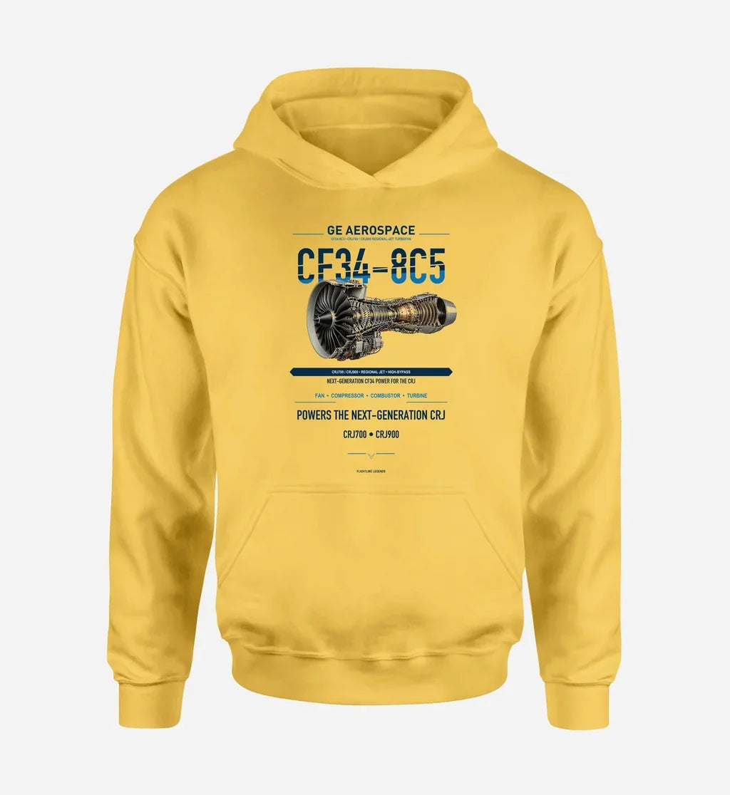 CF34-8C5 design on yellow hoodie single side