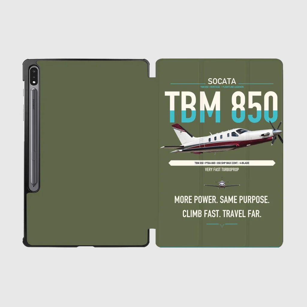 Socata TBM 850 design on green army samsung tablet tablet case