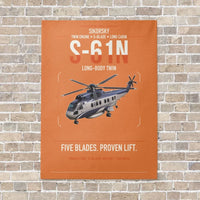 Thumbnail for Sikorsky S-61N vertical canvas print - no frame - orange background