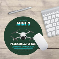 Thumbnail for DJI Mini 3 design on dark green round mouse pad