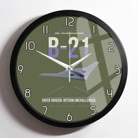 Thumbnail for B-21 Raider design on green army framed wall clock