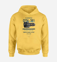 Thumbnail for CF34-3B1 design on yellow hoodie single side