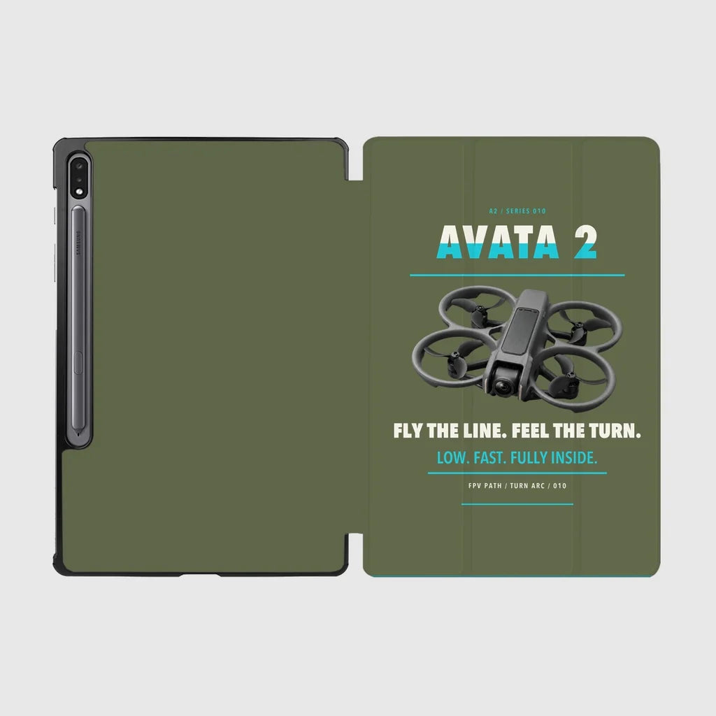 DJI Avata 2 design on green army samsung tablet tablet case