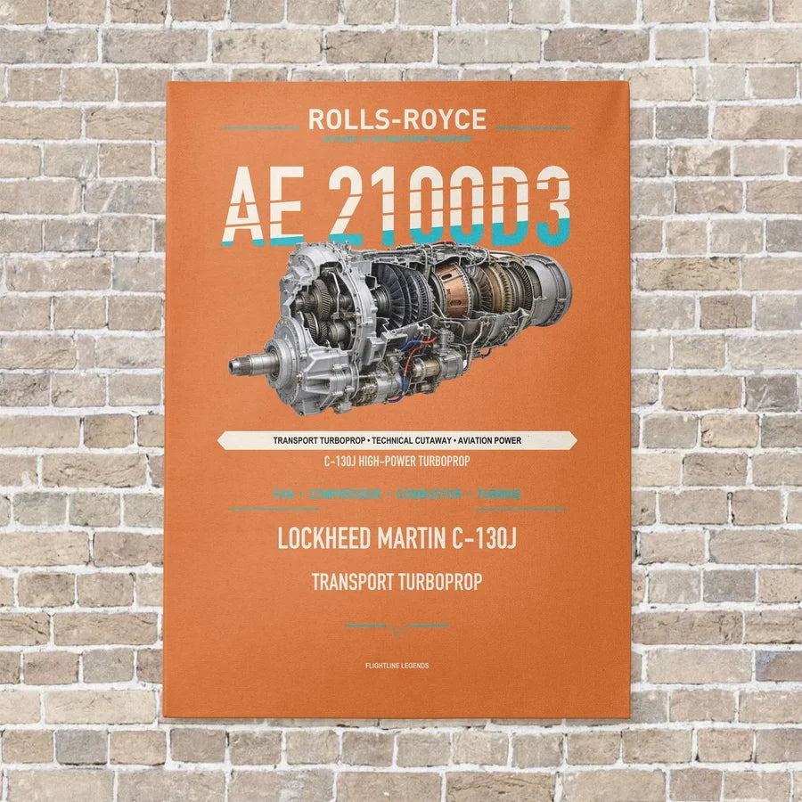 AE 2100D3 vertical canvas print - no frame - orange background