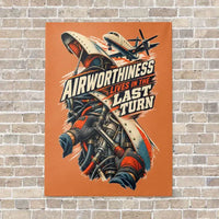 Thumbnail for Airworthiness Lives In The Last Turn vertical canvas print - no frame - orange background