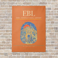 Thumbnail for Erbil International Airport EBL vertical canvas print - no frame - orange background