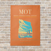 Thumbnail for Minot International Airport MOT vertical canvas print - no frame - orange background