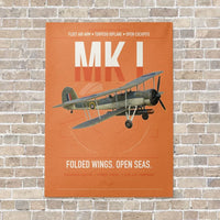 Thumbnail for Fairey Swordfish Mk I vertical canvas print - no frame - orange background