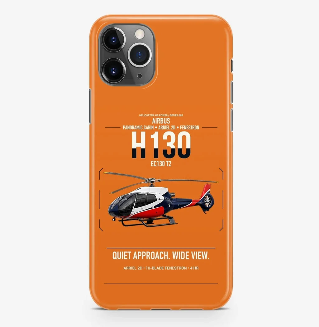 Airbus H130 design on orange magsafe iphone case, for iPhone Pro Max