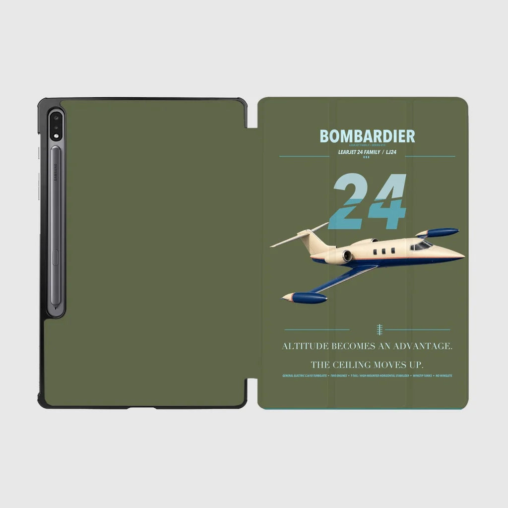 Bombardier Learjet 24 design on green army samsung tablet tablet case
