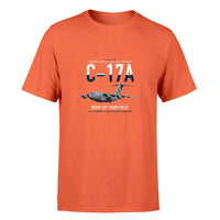 Thumbnail for C-17A Globemaster III design on orange double-side t-shirt, single-side print