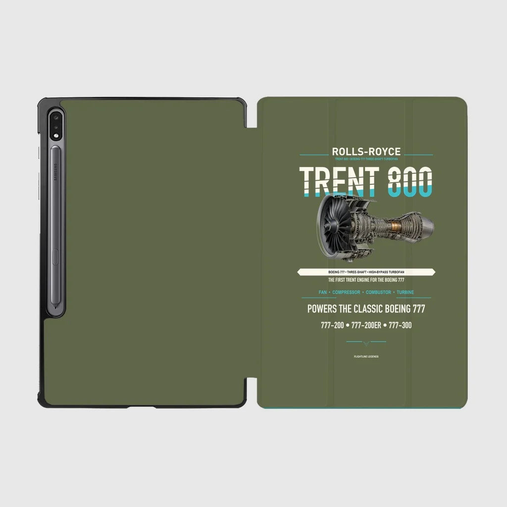 TRENT 800 design on green army samsung tablet tablet case