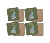 Thumbnail for Gregorio Luperón International Airport (POP) design on green army 4 pieces set coaster